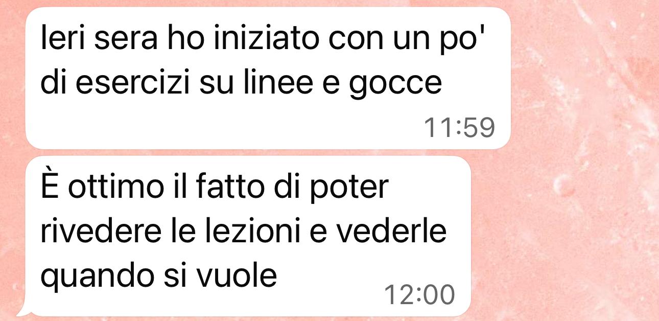 Messaggio di una corsista: Studia quando vuole