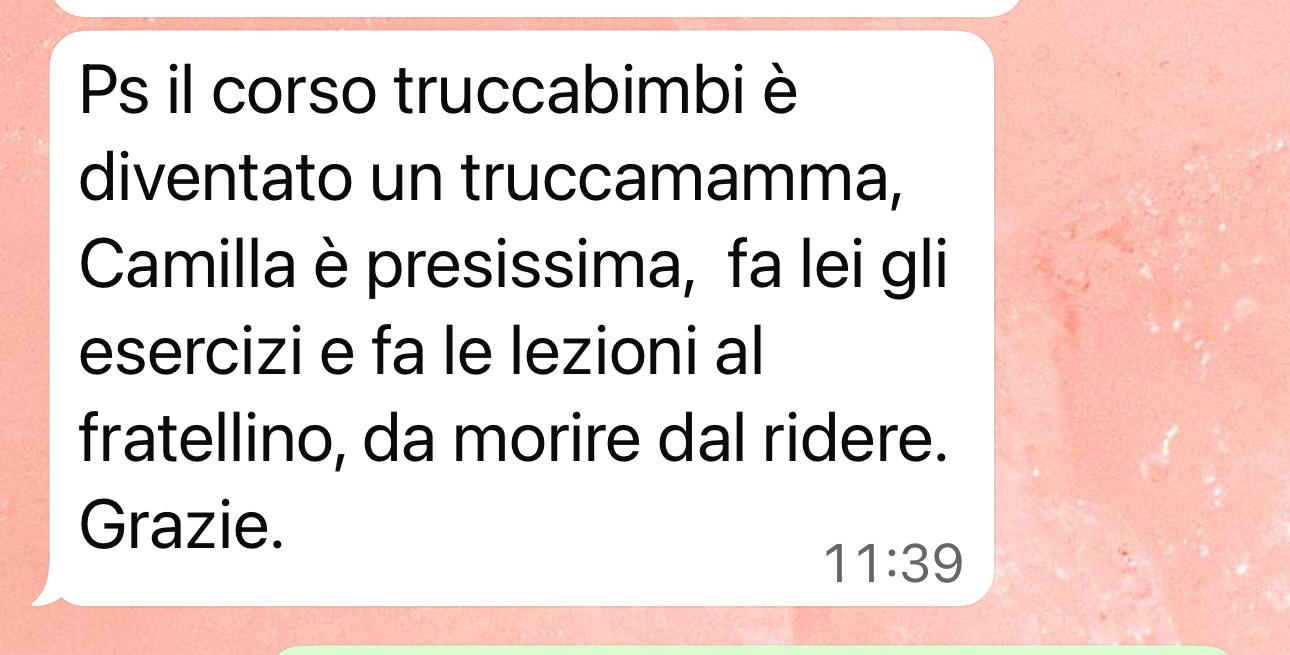 Messaggio di una corsista: In famiglia