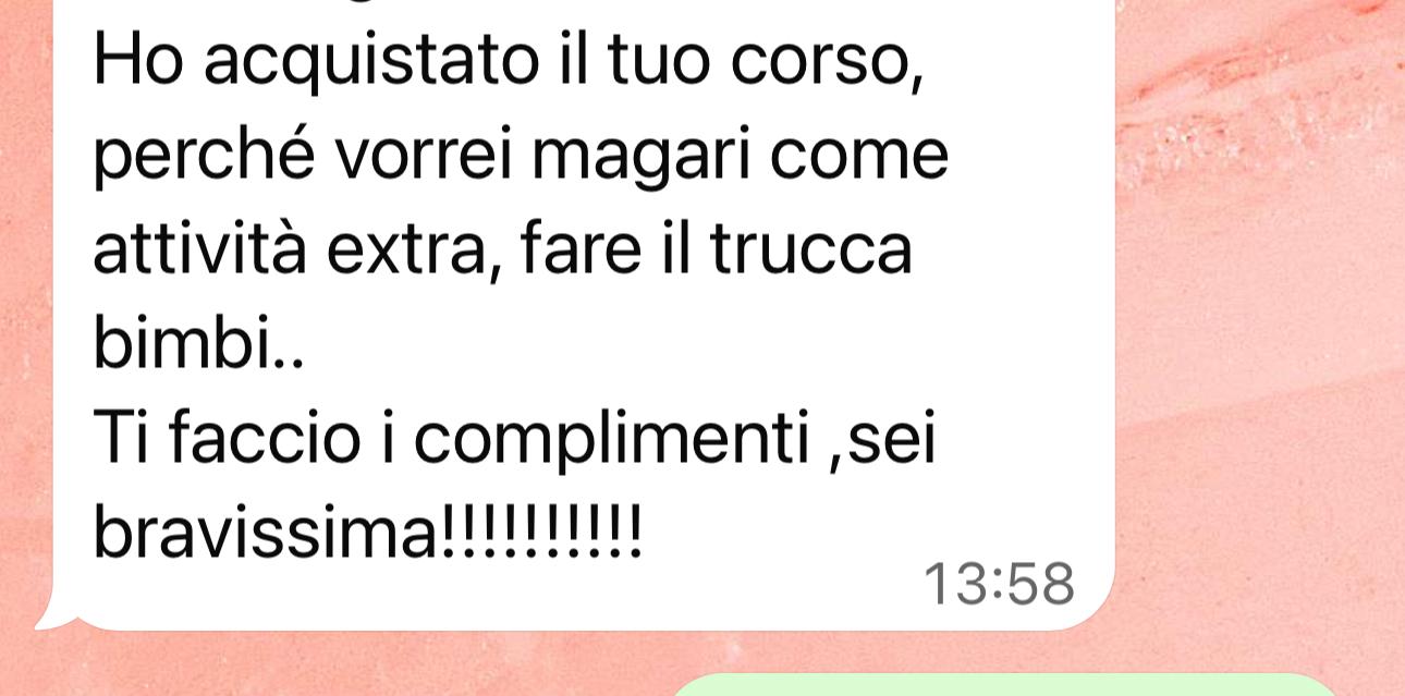 Messaggio di una corsista: Un'entrata in più